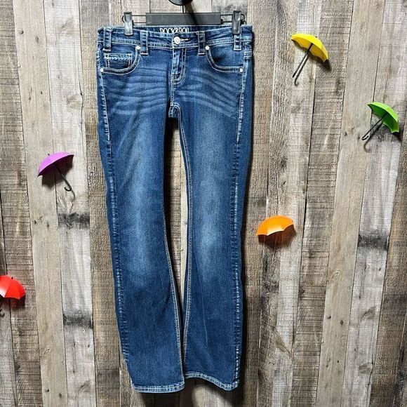 Rock & Roll Cowgirl Low Riding Rise Bootcut Jeans - Picture 1 of 6